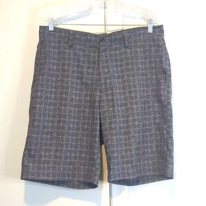 PGA TOUR Gray Plaid SHORTS Sz 34